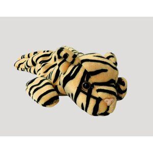 Ty Beanie Baby Stripes Tiger Version 3 Gold Black Retired Plush Animal Tag
